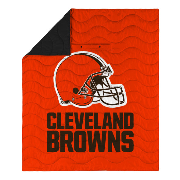 FOCO NFL Cleveland Browns Exclusive Outdoor Wearable Big Logo Blanket, 50" x 60"
