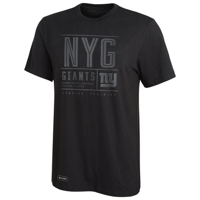 Outerstuff NFL Men's New York Giants Covert Grey On Black Performance T-Shirt