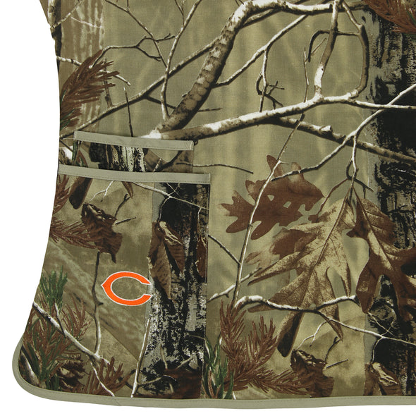 Fabrique Innovations NFL Women's Chicago Bears Camo Wrap Logo Scrub Top