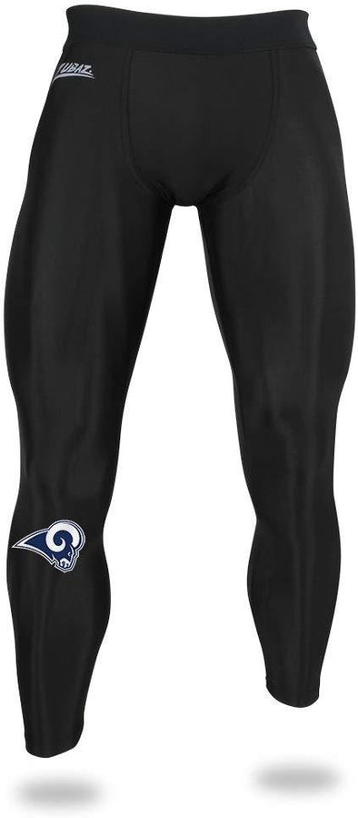 Zubaz NFL Men's Los Angeles Rams Active  Compression Black Leggings