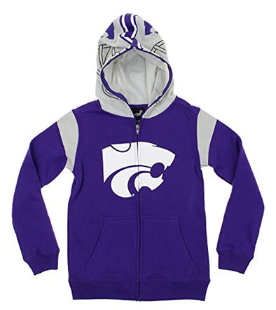 NCAA Youth Kansas State Wildcats Full Zip Fleece Helmet Hoodie