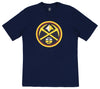 FISLL NBA Men's Denver Nuggets Team Color, Name and Logo Premium T-Shirt