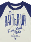 Outerstuff MLB Toddler Girls New York Mets 3/4 Sleeve Henley Tee