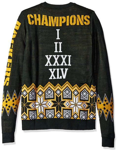 Forever Collectibles NFL Men Green Bay Packers Super Bowl Commemorative Sweater