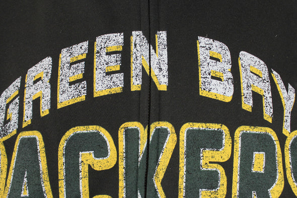 Green Bay Packers NFL Football Men's In The Pocket Full Zip Fleece Hoodie, Black