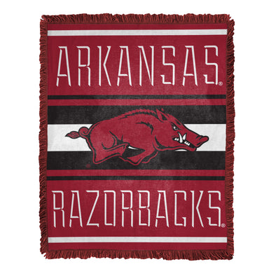 Northwest NCAA Arkansas Razorbacks Nose Tackle Woven Jacquard Throw Blanket