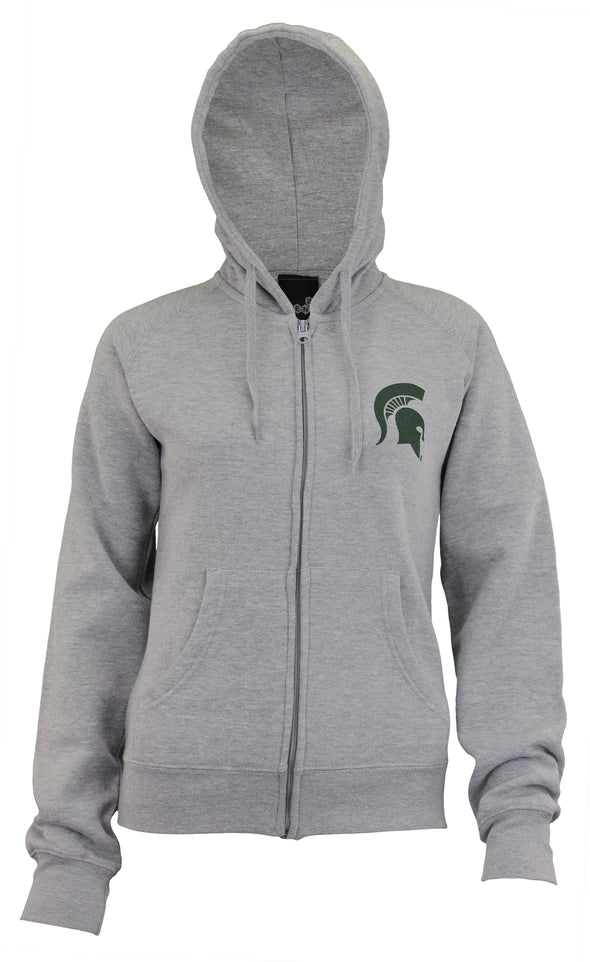 Outerstuff NCAA Women's Fleece Michigan State Spartans Logo Hoodie, Gray