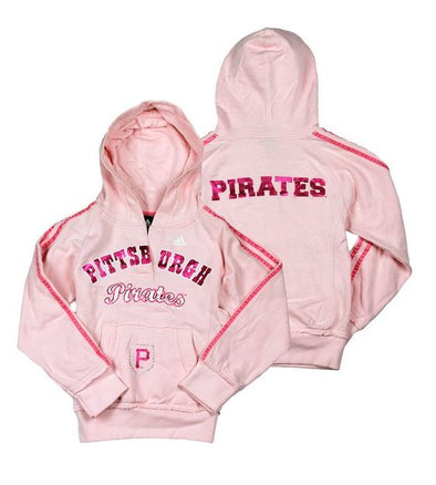 Adidas MLB Baseball Youth Girls Pittsburgh Pirates Hoodie Sweatshirt, Pink