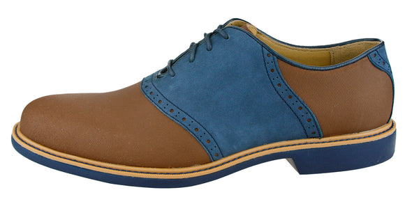Cole Haan Men's Great Jones Saddle II Shoes, Sequoia-India Ink Suede
