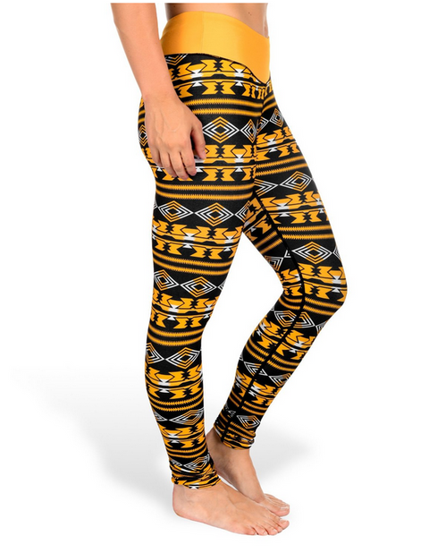 NCAA Women's Missouri Tigers Aztec Print Leggings, Black