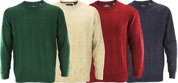 Argyle Culture Men's Cable Knit Acrylic Sweater, Color Options