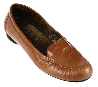 Tatami CHRISTIE Women's Patent Leather Flats with Natural Cork Comfort Insoles - Caramel