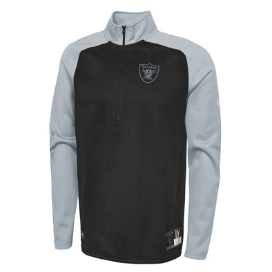 Outerstuff NFL Men's Las Vegas Raiders O-Line Performance 1/4 Zip Fleece Top