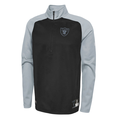 Outerstuff NFL Men's Las Vegas Raiders O-Line Performance 1/4 Zip Fleece Top