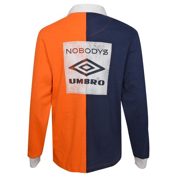 Umbro Men's Nobodys Rugby Shirt, Navy/Orange