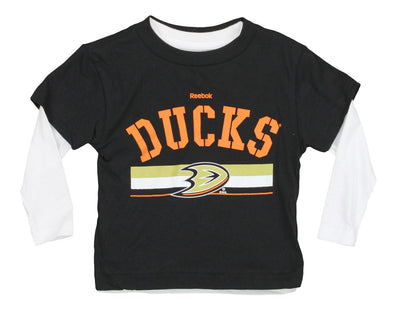 Reebok NHL Hockey Toddlers Boys Anaheim Ducks Hat Trick T-Shirt Combo Pack, Block