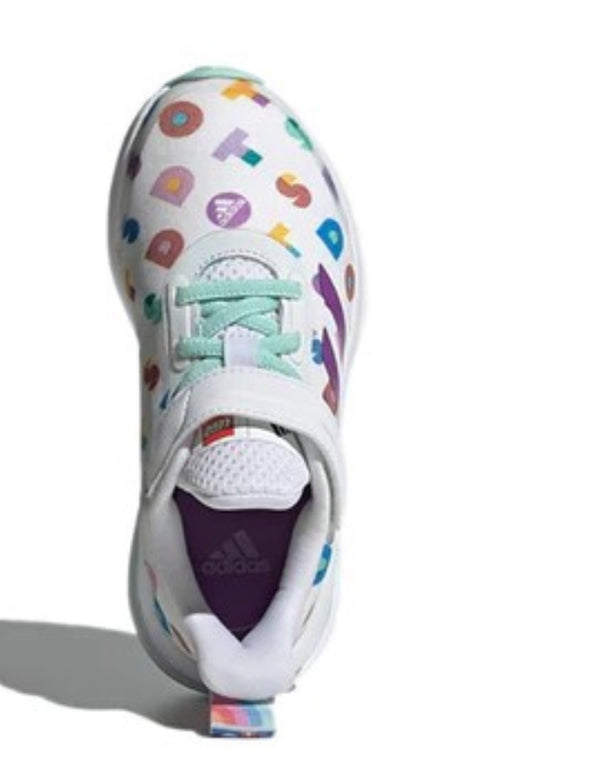 Adidas Kids FortaRun X Lego Dots Sneakers, Cloud White/Lab Purple/Clear Mint