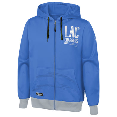 Outerstuff NFL Men's Los Angeles Chargers Drop Back Performance Fleece Hoodie