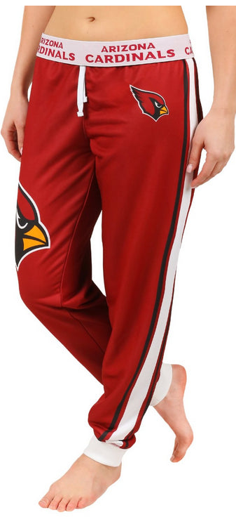 Klew NFL Women's Arizona Cardinals Cuffed Jogger Pants, Red - Small