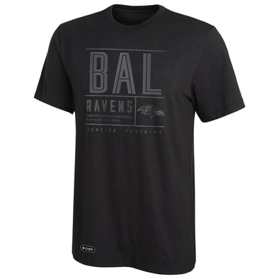 Outerstuff NFL Men's Baltimore Ravens Covert Grey On Black Performance T-Shirt