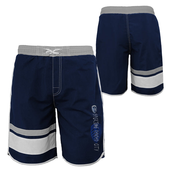 Outerstuff MLS Youth Sporting Kansas City  Color Block Swim Trunks