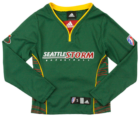Adidas WNBA Youth Girls Seattle Storm Long Sleeve Shooting Shirt, Green
