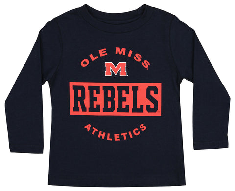 Outerstuff Mississippi Ole Miss Rebels NCAA Toddler Goal Line Stand 3 in 1 Combo Tee, Navy/Grey