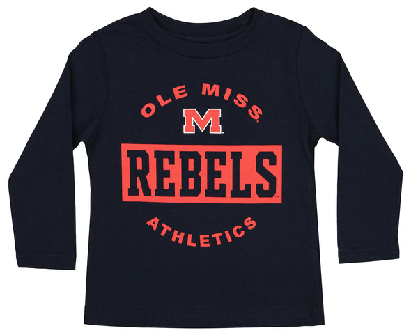 Outerstuff Mississippi Ole Miss Rebels NCAA Toddler Goal Line Stand 3 in 1 Combo Tee, Navy/Grey