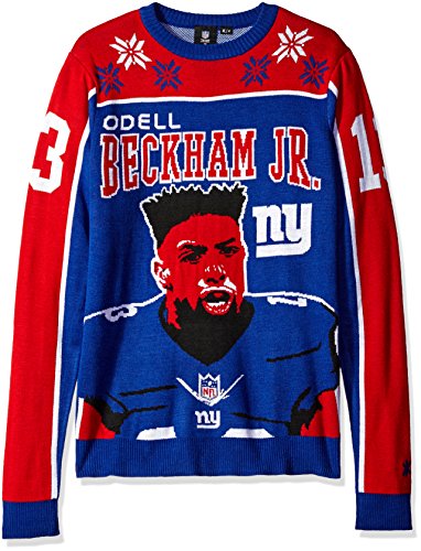 KLEW NFL Men's New York Giants Odell Beckham Jr. #13 2015 Ugly Sweater