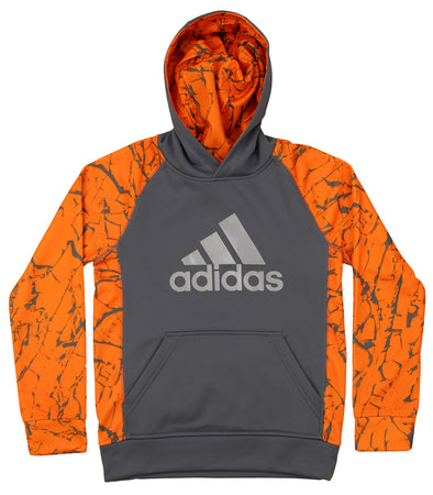 Adidas Youth Active Hoodie, Granite/Unity Orange