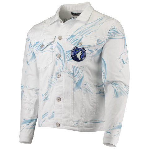 FISLL NBA Men's Minnesota Timberwolves Team Classic Denim Jacket