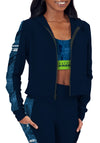 Certo By Northwest NFL Women's Seattle Seahawks All Day Cropped Hoodie, Navy