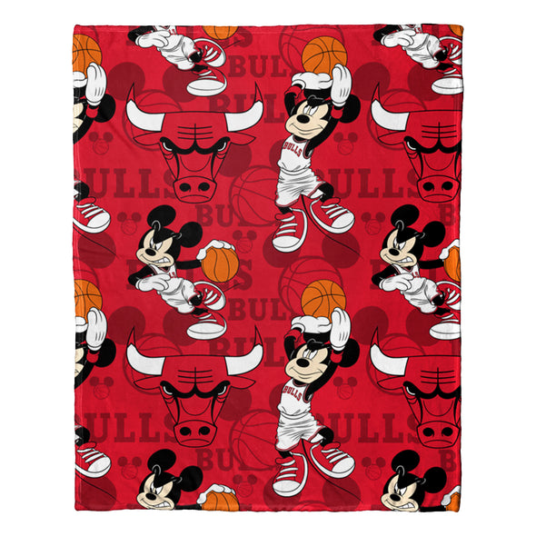 Northwest NBA Chicago Bulls Mickey Mouse Hugger Pillow & Silk Touch Throw Blanket Set