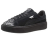 PUMA Women's Suede Crushed Gem Platform Sneakers, Black / Silver