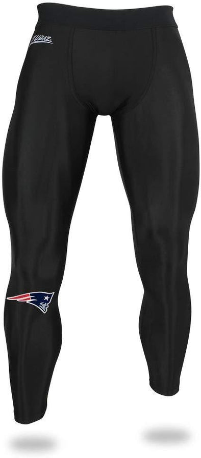 Zubaz NFL Men's New England Patriots Active  Compression Black Leggings