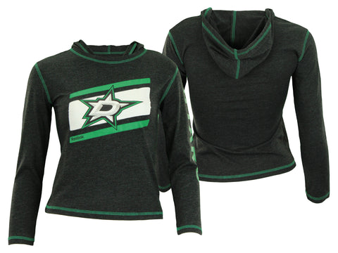 Reebok NHL Youth Girls Dallas Stars Long Sleeve Jersey Hoodie, Charcoal