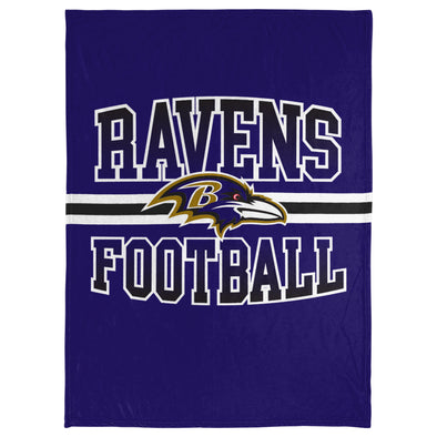 FOCO NFL Baltimore Ravens Stripe Micro Raschel Plush Throw Blanket, 45 x 60