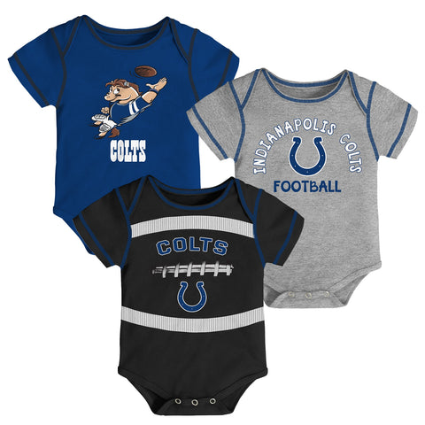 Outerstuff NFL Newborn Indianapolis Colts Team 3-Pack Bodysuit Set