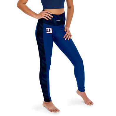 Zubaz NFL Women's New York Giants Elevated Viper Accent Leggings, Royal Blue