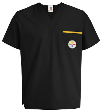 Fabrique Innovations NFL Unisex Pittsburgh Steelers Team Color Scrub Top