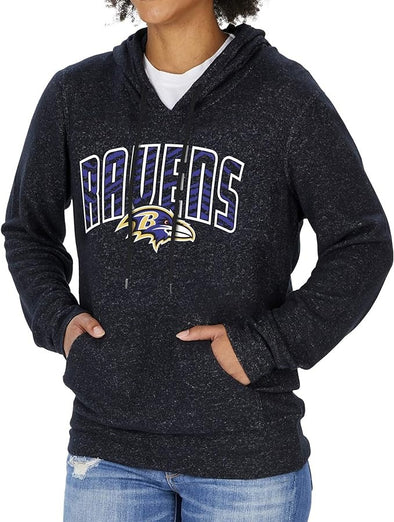 Zubaz NFL Women's Baltimore Ravens Marled Soft Hoodie