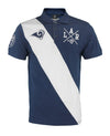 KLEW NFL Football Men's Los Angeles Rams Rugby Diagonal Stripe Polo Shirt