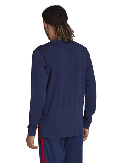 Adidas Men's Tango Long Sleeve Logo Tee Shirt, Team Navy Blue
