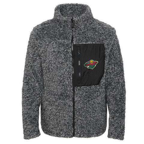 Outerstuff NHL Youth Girls Minnesota Wild Teddy Full Zip Fleece Jacket