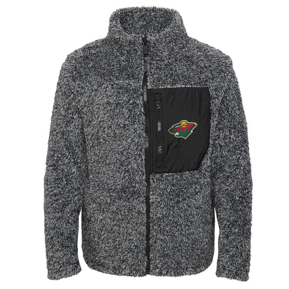 Outerstuff NHL Youth Girls Minnesota Wild Teddy Full Zip Fleece Jacket