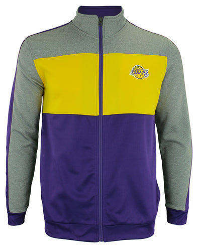 OuterStuff NBA Youth Los Angeles Lakers Performance Full Zip Stripe Jacket