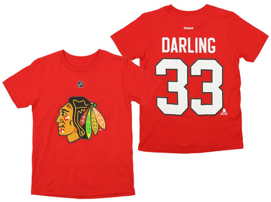 Reebok NHL Youth Chicago Blackhawks Scott Darling #33 Tee Shirt, Red