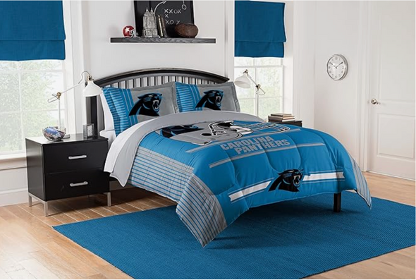 Northwest NFL Carolina Panthers Safety FULL/QUEEN Comforter and Shams