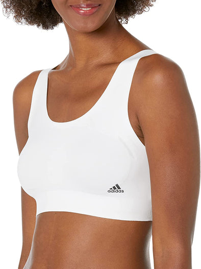 Adidas Women's Purelounge Light-Support Workout Bra, White/Black, Plus Size