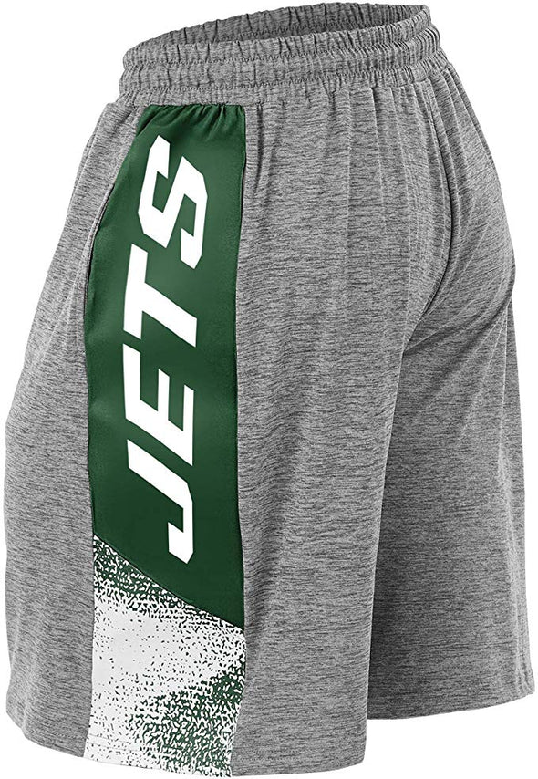 Zubaz NFL Football Mens New York Jets Gray Space Dye Shorts